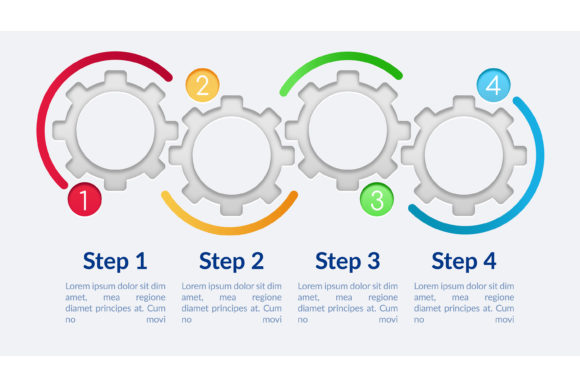 Blank Circle Gears Vector Infographic: Streamlining Visual Workflows