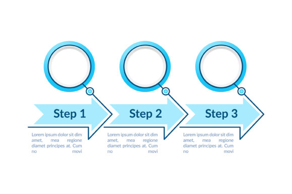 Blue Circles Steps Vector Infographic: Visualizing Workflows with Clarity and Impact