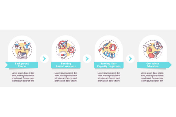 Gun Control Vector Infographic Template: Visualizing Safety Education and Policy Data