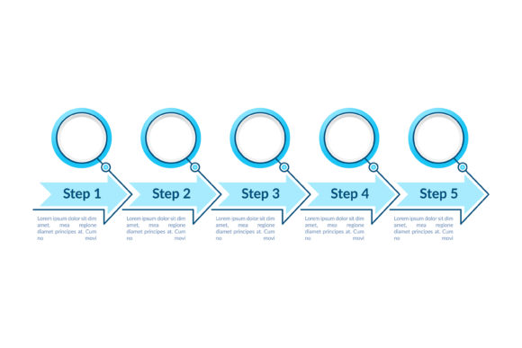 Streamlining Visual Communication with the Blue Empty Circles Steps Vector Template
