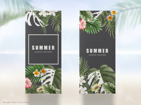 Tropical Leaves Summer Banner: Editable Event Design