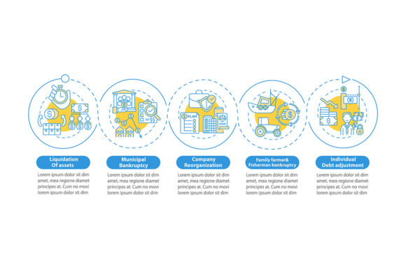 Visualizing Financial Recovery: Leveraging Bankruptcy Procedure Vector Infographics for Clear Communication